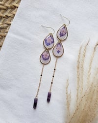 Amethyst Floral Dangle Earrings 