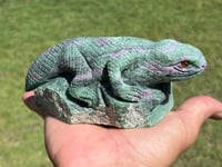 Image 8 of Lizard - Ruby Zoisite Carving #2922