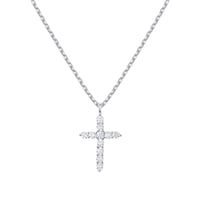 Image 3 of S925 DIAMOND CROSS NECKLACE 