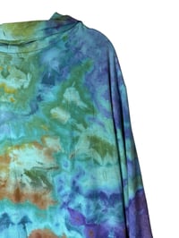 Image 11 of 3XL Drapey 3/4 Sleeve Cardigan With Pockets in Cool Earthy Watercolor Ice Dye