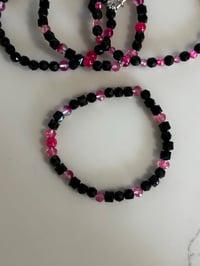 Image 6 of Black & Pink Tumbler Bracelet Stack