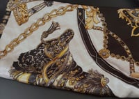 Image 5 of Black & White Silk Head Scarf 