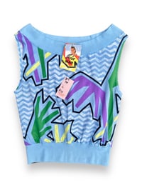 Image 1 of 80’s Abstract Bardot Top L