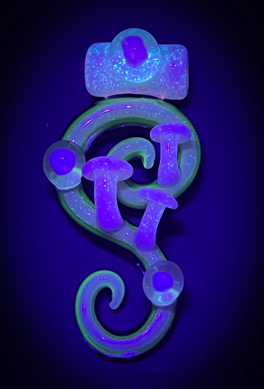 Image of Glow Mushroom & Opal Spiral Pendant