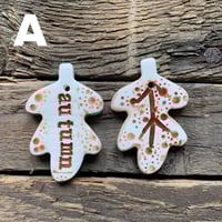 Image 2 of Autumn text leaf and a leaf. Set of 2.