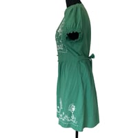 Image 4 of Sunny Girl Green Cotton A Line Embroidered Dress - Size L