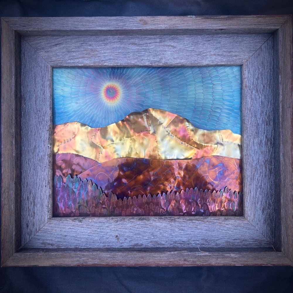 Flame Painted Copper Mount Shasta