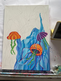 Image 2 of Dancing, Blooming Jellyfish Canvas Print
