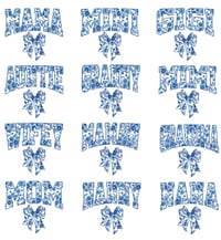 Image 2 of Vintage Blue Floral Name T-Shirt *12 OPTIONS*