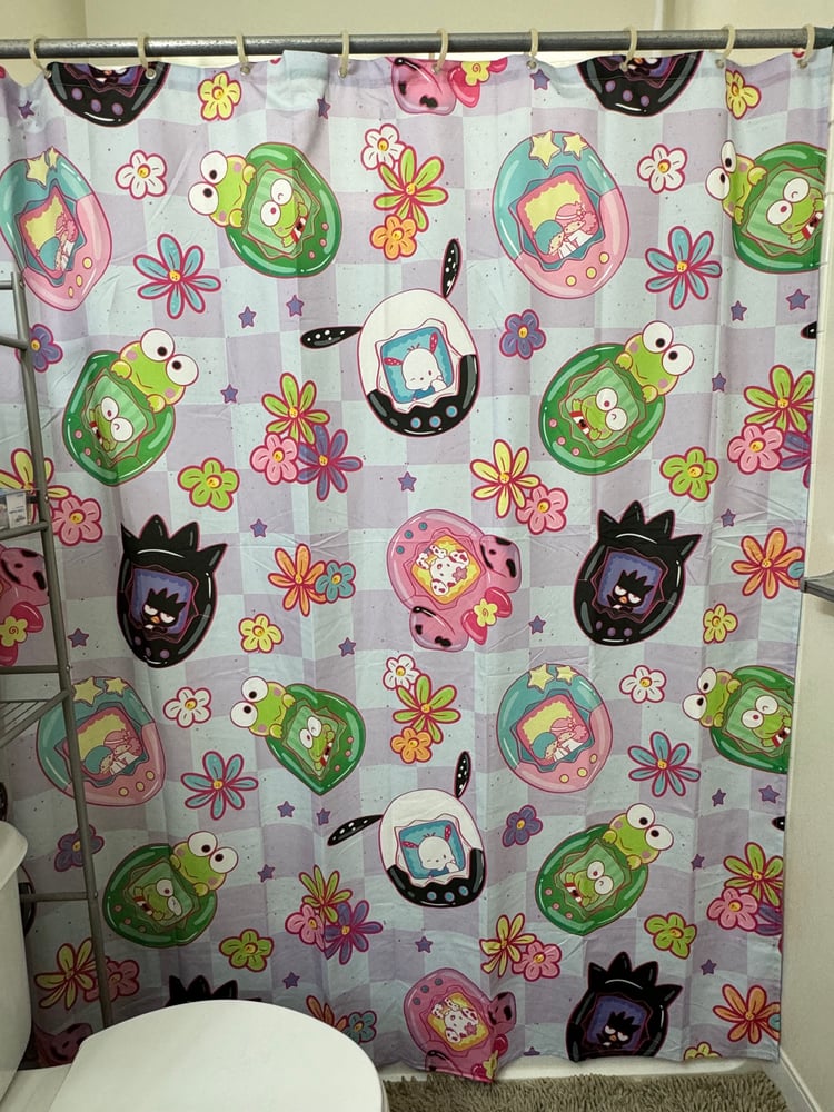 Image of CrazyAshCrafts Collab Kawaii-Gotchi Shower Curtain