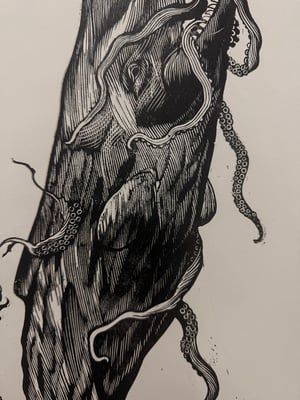 Image of Leviathan lino print