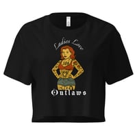 ladies love tattooed chick black Women’s crop top