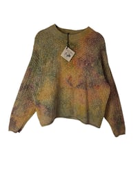 Image 2 of ♻️ UPCYCLED M Chunky Knit Sweater in Subtle Overdyed Ice Dye