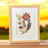 Genuine Chrysanthemum, Rose, Veronica And Hydrangea Wildflower Art In 8" X 10" Frame (Item# 2021148)