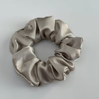 Beige Satin Handmade Scrunchie 