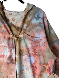 Image 4 of ♻️ UPCYCLED XL 100% Hooded Cotton Open Jacket in Sedona Ice Dye