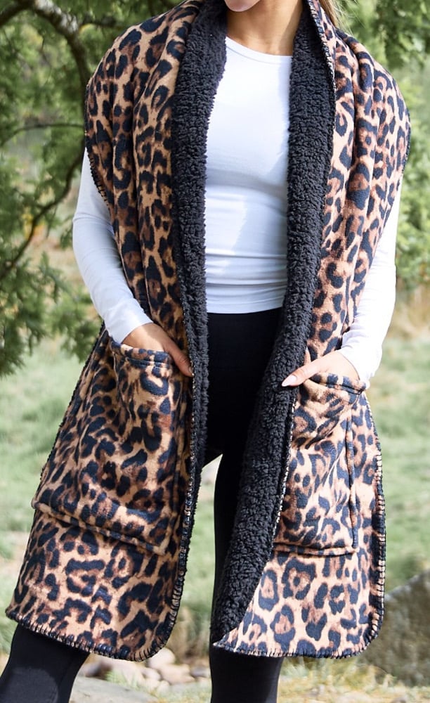 Image of Personalised Fleece embroidered pocket scarves 