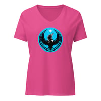 Image 5 of Women’s relaxed v-neck t-shirt - Rebel Loon Blue
