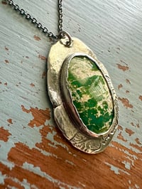 Image 3 of Stone Mountain turquoise necklace with Bukowski quote