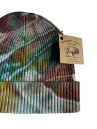 Image 3 of Adult Knit Cuff Beanie in Earthy Geode Ice Dye