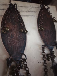 Image 4 of Empress feather & bone earrings 