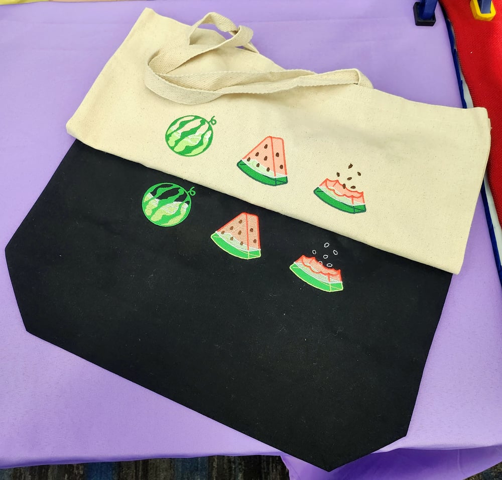 Image of Watermelon Embroidery Jumbo Tote [PRE-ORDER]