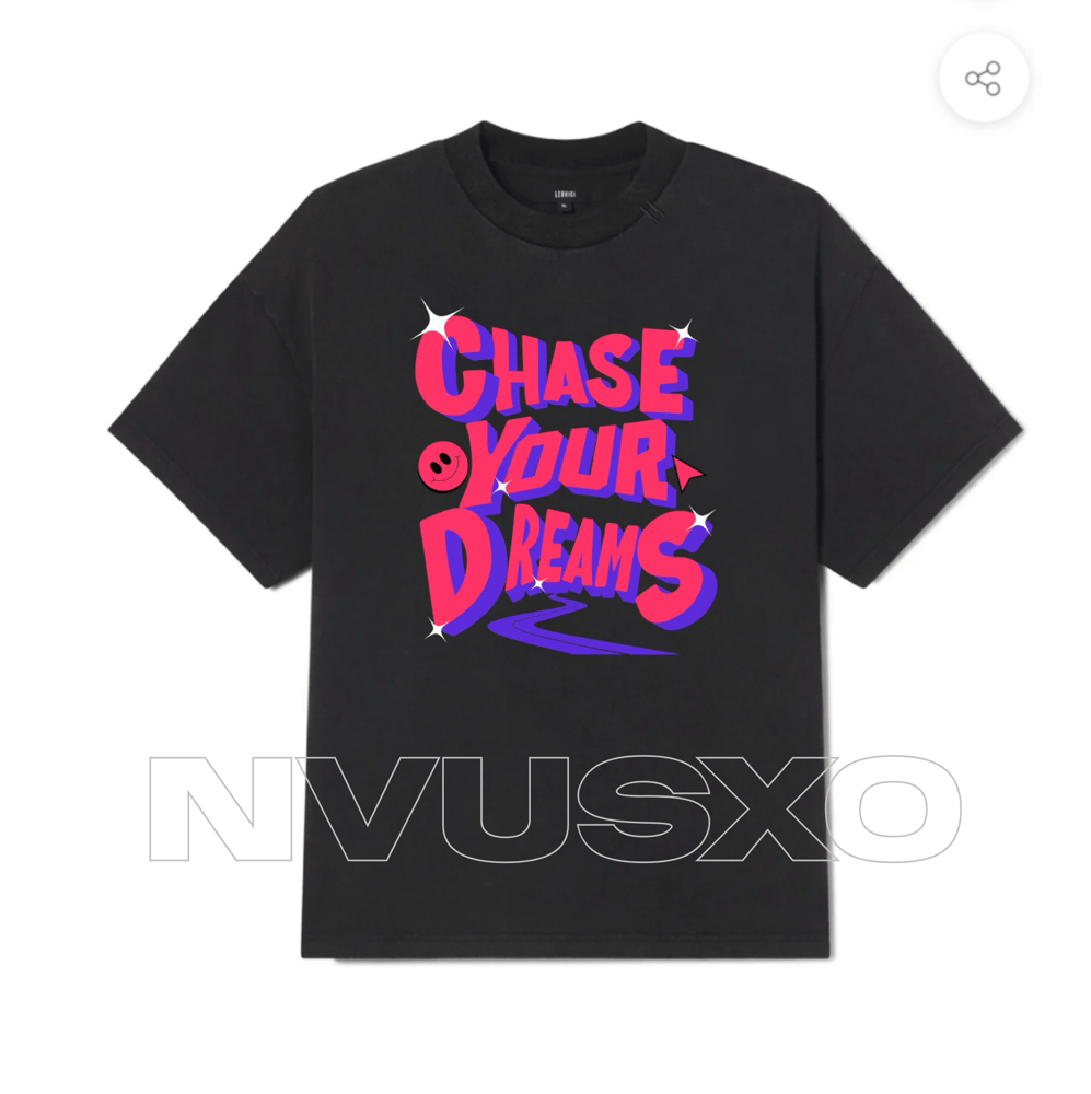 Image of CHASE YOUR DREAMS BLACK T-SHIRT 