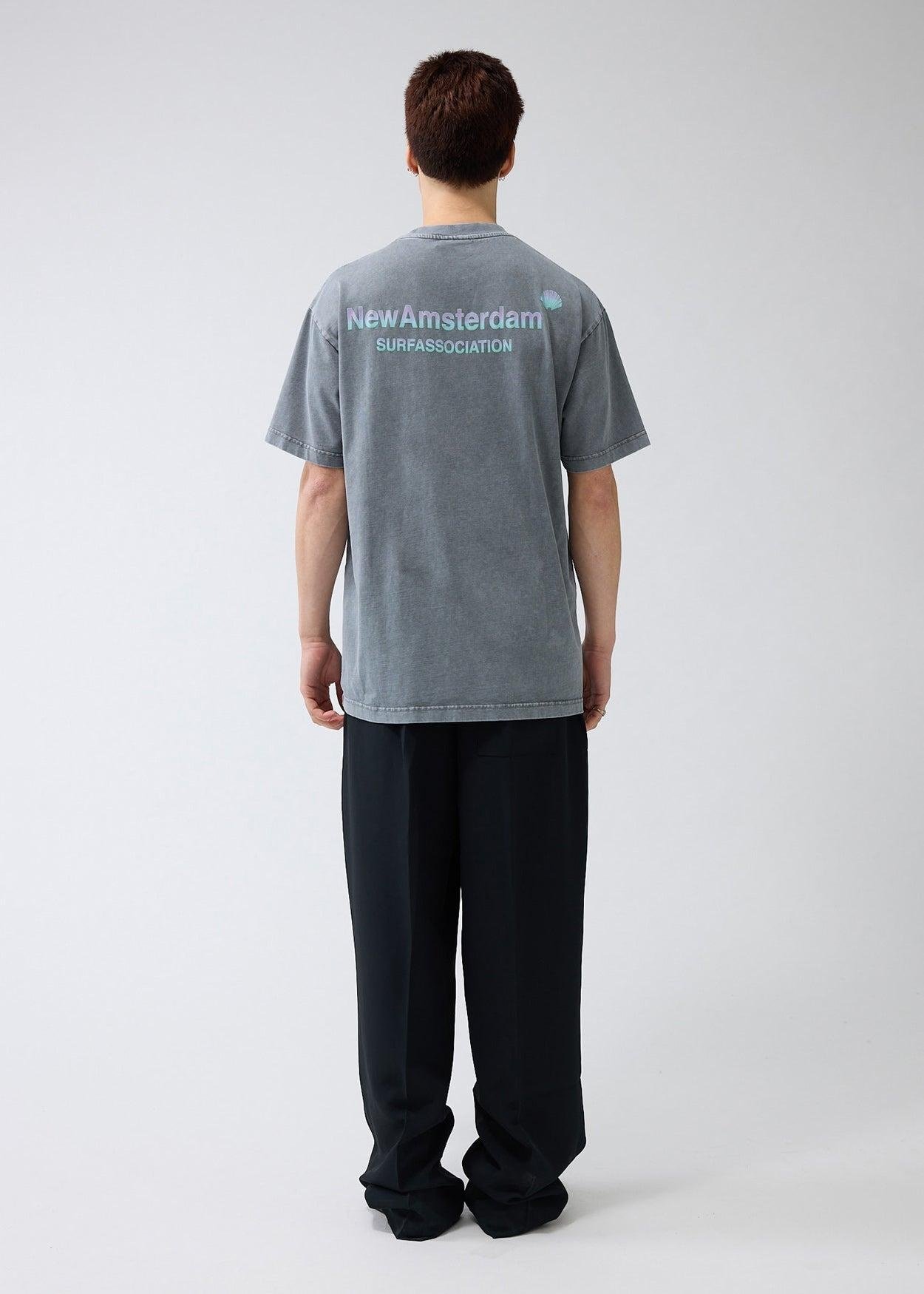 Image of NEW AMSTERDAM SURF ASSOCIATION LOGO TEE WASHED GREY