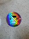 Holographic BAN CARS sticker 