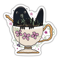 Image 1 of Teacup Crow - Sticker