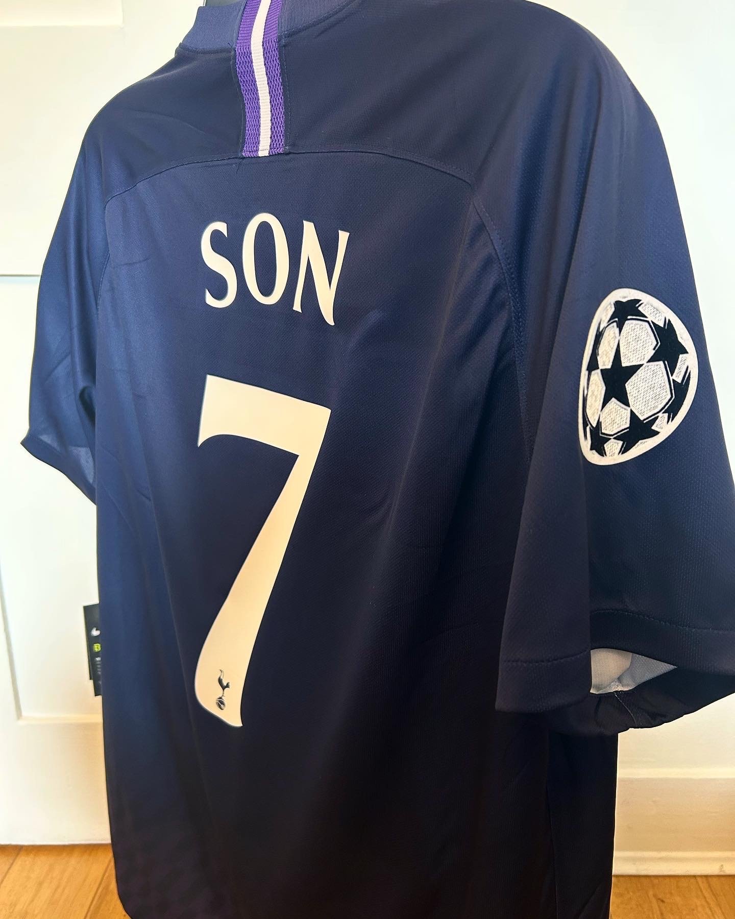 Image of NEW Tottenham Hotspur “SON 7” 2019/20 Away Shirt + UCL patches (XL)