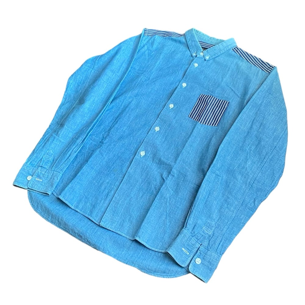 Comme Des Garcons Homme Plus AD2011 Two Tone Denim Button Up Shirt  