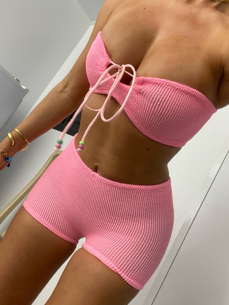 Image of Micro Shorts & Bra Top Set OR Seperates In Bubblegum