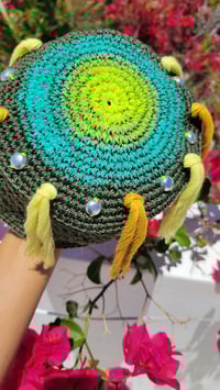 Image 10 of Rainbow Crochet Cosmic Cap