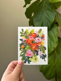 Image 1 of Pink Bouquet Notecards-Set of 6