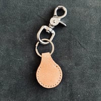 Image 2 of The Round Key Fob - Steel & Tan