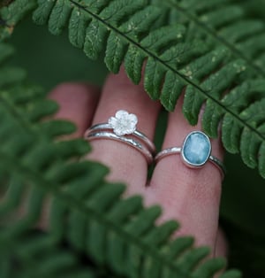 Image of Blue kyanite blossom stacking ring set