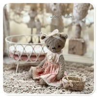 Image 7 of Handmade teddy bear wearing a pretty floral dress.