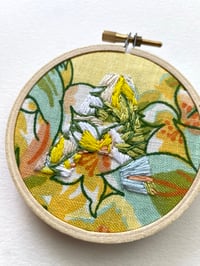 Image 3 of Original Secret Alphabet Embroidery - “A” (Yellow 70s Floral)