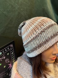 Image 3 of "Chill in Neutral" Hand-Knit Slouchy Beanie 