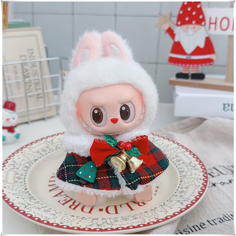 Image of Christmas Clothes for 17cm Labubu Doll Xmas Suit Snowman Elk Santa Claus V1 V1 V3 Labubu Doll's Outf