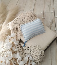 Image 1 of Newborn posing pillow for photoshoot | off white and blue