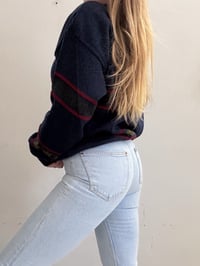 Image 5 of Vintage Blue red wool sweater // XL