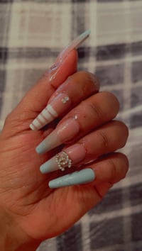 Image 5 of Nails - Long (Nude w/Tip Design)