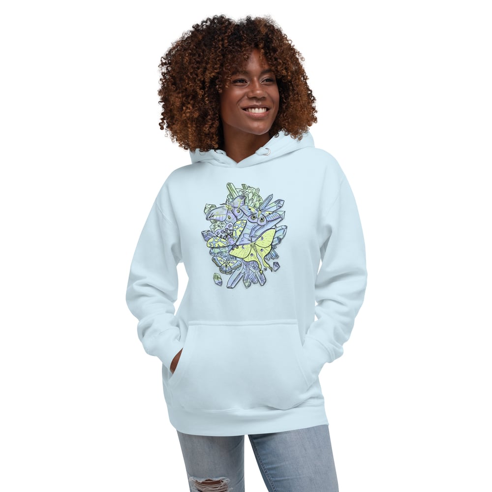 Crystal Moon Moth Unisex Hoodie