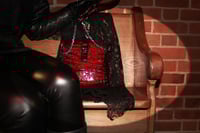 Image 4 of RED GATOR VINYL| SHOULDER CHAINED VEGAN PURSE 