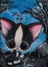 Cemetery Tuxedo Cat Art Print