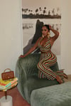 MULTI-TONE ZIG ZAG CROCHET FLARED PANT SET (S)