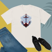 Image 2 of Claw and Keel Tee | Nautical Anchor and Crab Graphic Oversized T-Shirt