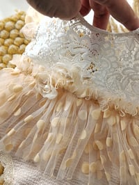 Image 2 of Photo prop | Newborn photoshoot dress | Rosetta | peach | off white